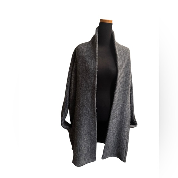 ALPACA WOOL J. CREW Open Front Gray Cardigan Pockets Slouchy Knit SZ XS Cozy EUC - Picture 9 of 16